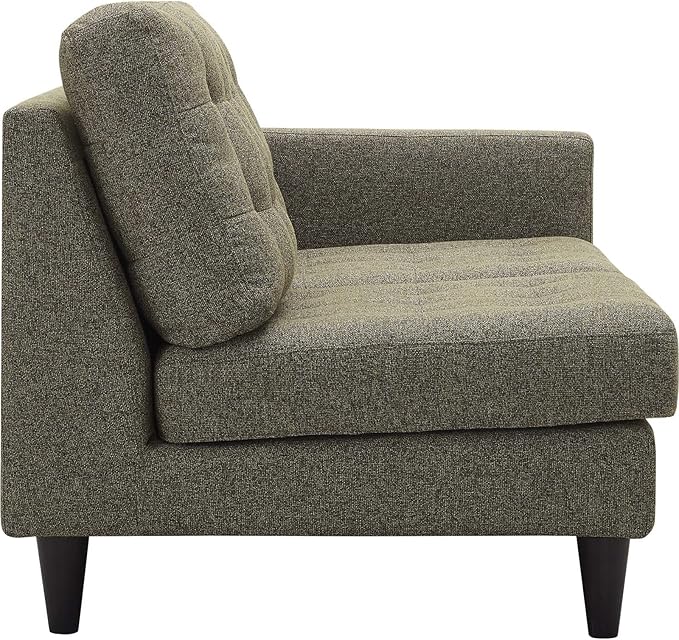 Modway Empress Mid-Century Modern Upholstered Fabric Right-Arm Loveseat in Oatmeal
