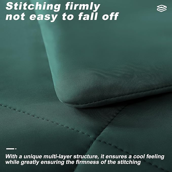 Cooling Comforter Twin Size, Double-Sided Cold Tech Quilted Bed Comforters Cooling Blanket for Hot Sleepers, Breathable Lightweight Summer Bedding, All-Season Ice Blanket, Emerald Green