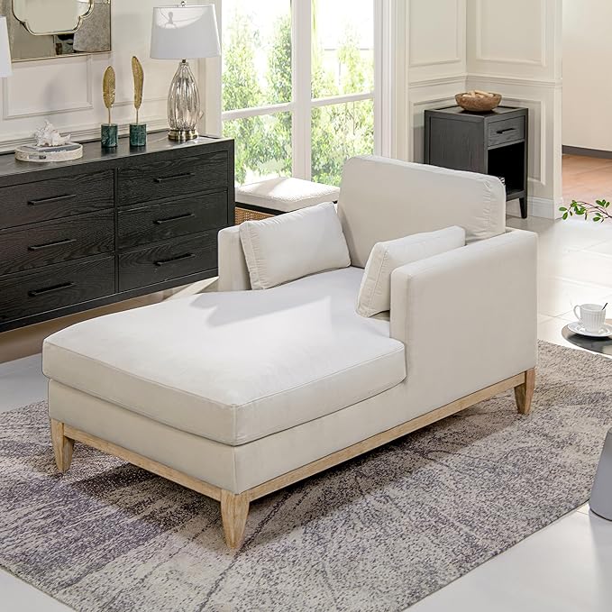 Jennifer Taylor Home Knox Modern 65" Performance Velvet Upholstered Indoor Living Room Chaise Lounge Chair