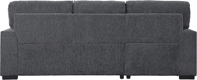 Lexicon Mid Century Modern Sectional Sleeper Sofa Bed Couch with Storage Chaise, Sectional Sofa Pull Out Couch Bed, Sectional Couch Lounge Sofa for Living Room Apartment, Left Side Chaise, Charcoal