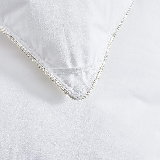 Luxurious King Size Lightweight Goose Down Comforter Duvet Insert All Season, 1200 Thread Count 100% Egyptian Cotton, 42 oz Fill Weight, White Color