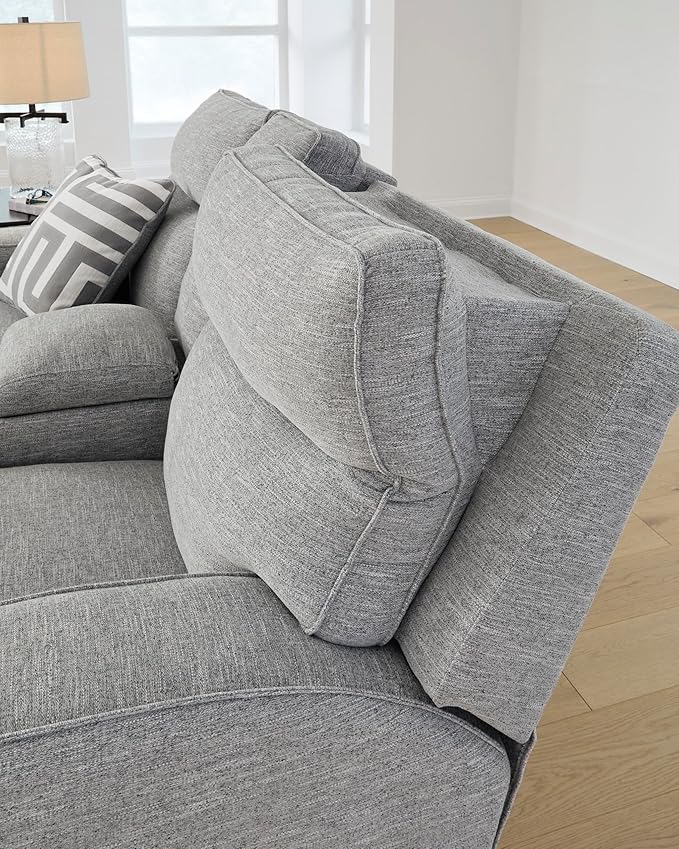 Signature Design by Ashley Biscoe Power Reclining Sofa, Easy View Headrest & Zero-Gravity Recline, Next-Gen Nuvella Polyester, Extended Ottoman, 88" Living Room Seating