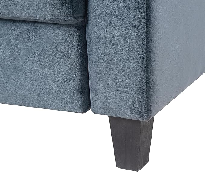 Upholstered Single Sofa Chair,Mordern Armchair with Wooden Legs for Living Room,Bedroom and Office,Blue Grey