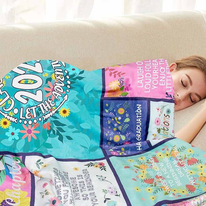 2026 Graduation Gifts for Her, Graduation Throw Blanket 60"X50", Graduation Party Decorations Class of 2026, PHD High School College Graduation Gifts for Women