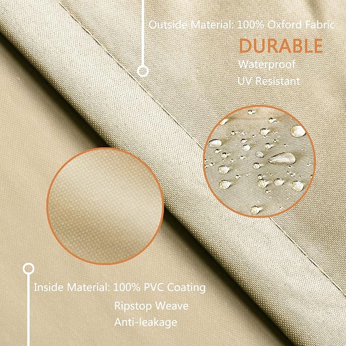 Patio Furniture Covers,Outdoor Furniture Cover Waterproof,Patio Furniture Set Covers for 4 Piece Outdoor Conversation Set,Patio Covers Set (Beige) - Image 8