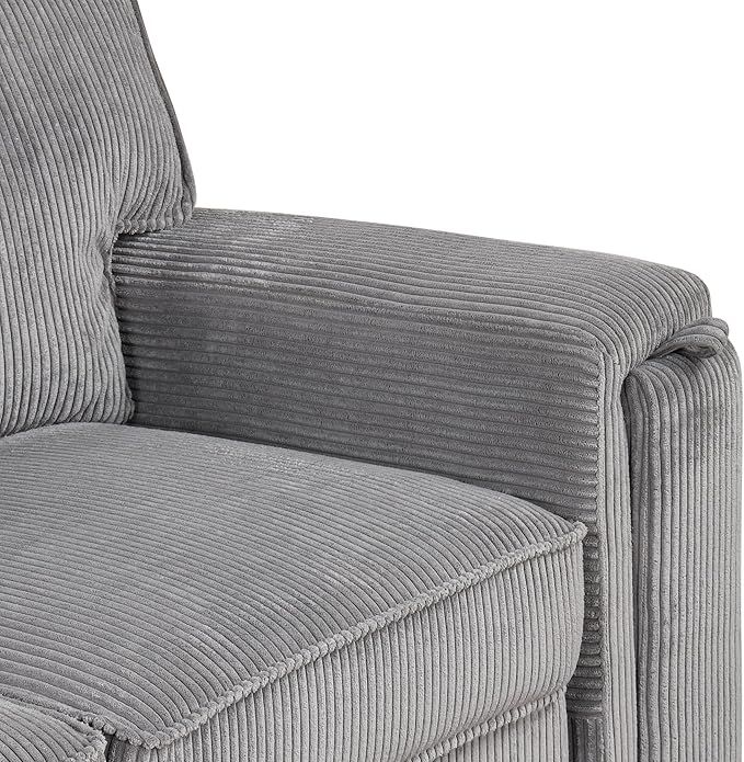Modern Reversible Sleeper Sectional Sofa W/Pull Out Couch Bed and Large Capacity Storage Chaise, L-Shaped Corduroy Upholstered Sofa&Couch Convertible Sofabed with Hidden Cupholders for Living Room