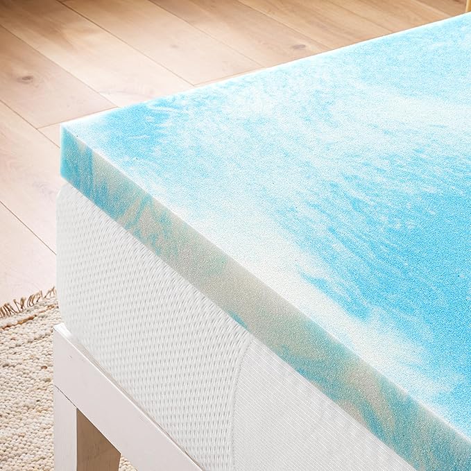 Best Price Mattress 3 Inch Swirl Gel AeroBreeze Cooling Air Flow Memory Foam Mattress Topper, Dorm Essentials, Queen