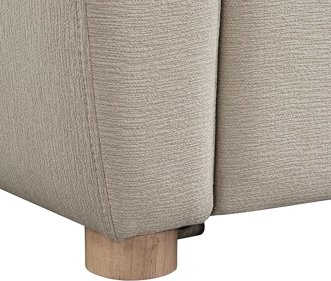 Serta Galway 66.5" Convertible Sleeper Loveseat, Full Size, Dreamcoil Comfort, FingerGuard Pinch Point Protection, Soft Woven Fabric, Beige