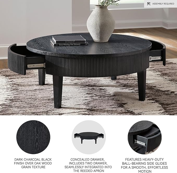 Signature Design by Ashley Marstream Modern Coffee Table with 4 Legs, Black