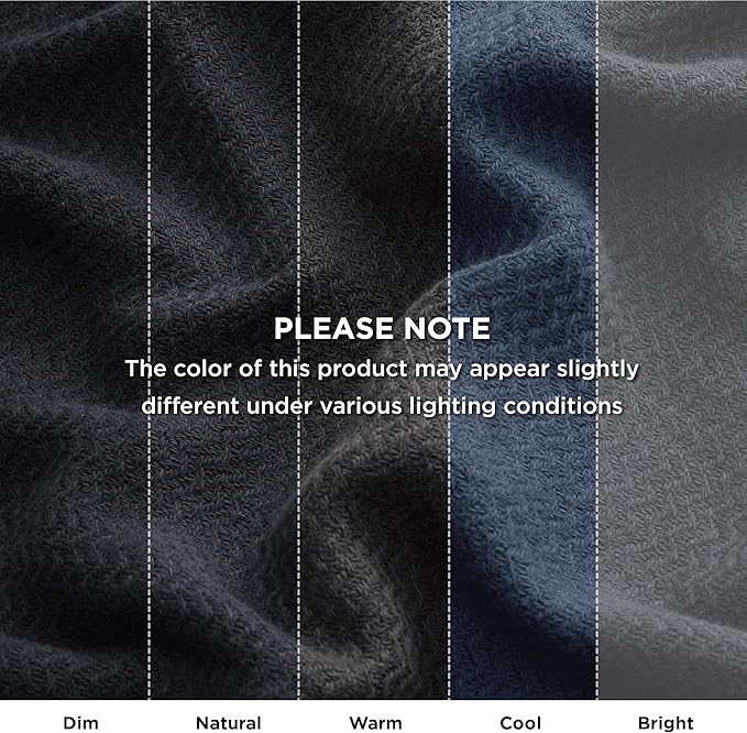 Bedsure GentleSoft 100% Cotton Large Throw Blanket for Couch 50x70 inches - Breathable and Lightweight, Soft Cozy Herringbone Woven Cotton Throw for Summer, Black Office Chair Blanket
