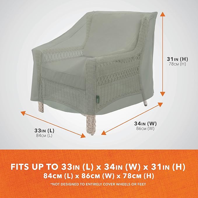 Modern Leisure Basics Patio Chair Cover - Weather-Resistant Fabric - Furniture Protection Perfect for Patio, Deck, and Porch - 33" L x 34" W x 31" H - Sage - Image 2