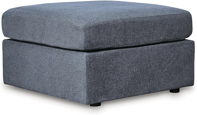 Signature Design by Ashley Modmax Casual Stain Resistant Upholstered Oversized Accent Ottoman, Blue