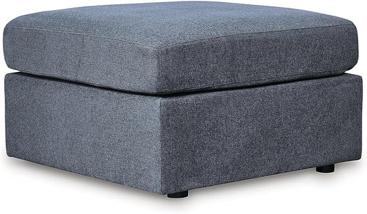 Signature Design by Ashley Modmax Casual Stain Resistant Upholstered Oversized Accent Ottoman, Blue
