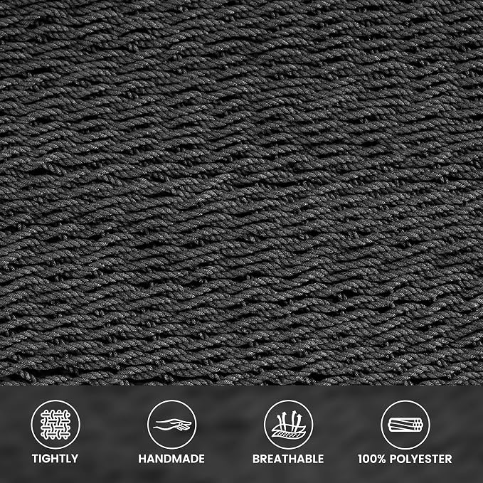 Lazy Daze Hammocks 10.5 FT Double 2 Person Caribbean Rope Hammock, Hand Woven Polyester Hammock with Spreader Bars, for Outside Outdoor Backyard Patio Poolside, 450 LBS Capacity, Gray - Image 3