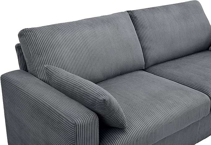79" Modern Cloud Sofas for Living Room Bedroom, 2 Seat Modular Couch Soft Corduroy Upholstered Loveseat Couches with Toss Pillows for Home Apartment Office Studio