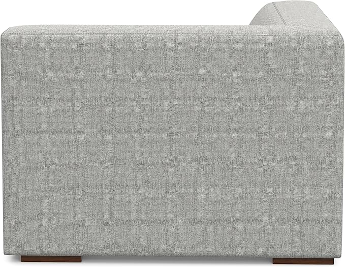 SIMPLIHOME Rex Corner Sofa Module in 100% Recycled Polyester Tightly Woven Performance Fabric, Pale Grey, 38-inches Wide, Handcrafted Modern-Style Corner Accent Chair for Living Room