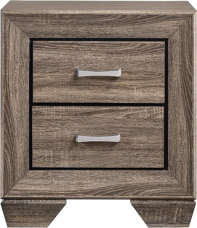 Coaster Home Furnishings Kauffman Transitional 4-Piece Bedroom Set Eastern King Size Panel Bed Frame 54-inch Headboard Washed Taupe 204191KE-S4