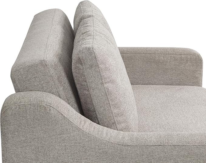 Serta Hawthorne 66.1" Slipcovered Convertible Sleeper Loveseat, Full Size, Dreamcoil Comfort, FingerGuard Pinch Point Protection, Polyester Tweed Fabric, Flax