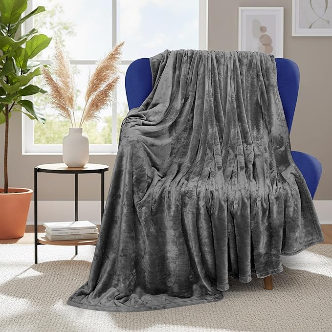 Utopia Bedding Fleece Blanket Throw XL Size Grey (50x70 Inches) Ultra Soft Warm Lightweight Anti-Static Cozy Blanket for Bed, Couch, Sofa and Chair, All-Season Home Decor Gift for Men & Women