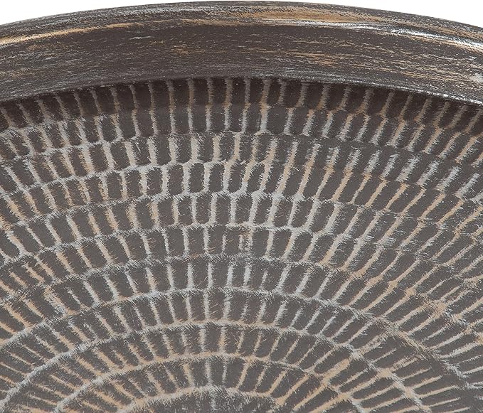 Kate and Laurel Mahdavi Boho-Chic Hammered Metal Tray Coffee Table, Brushed Silver