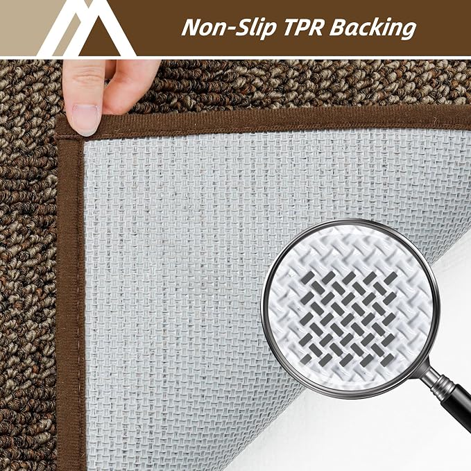 COSY HOMEER Non-Slip Door Mat 20"x48", Entryway Rugs Low Profile Absorbent Dirt Trapper Doormat for Front Entrance, Washable Polypropylene Entry Mat (Brown) - Image 4