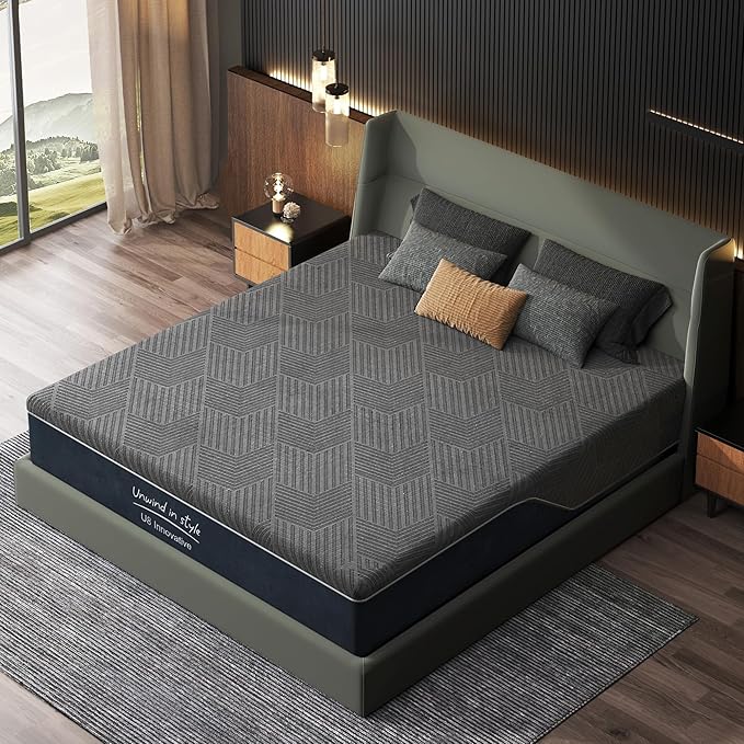 12 Inch Gel Memory Foam Mattress King Size, Medium Firm Pressure Relief, CertiPUR-US Certified, with Removable Washable Cover, Mattress in a Box