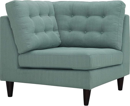 Modway Empress Mid-Century Modern Upholstered Fabric Corner Sofa In Laguna