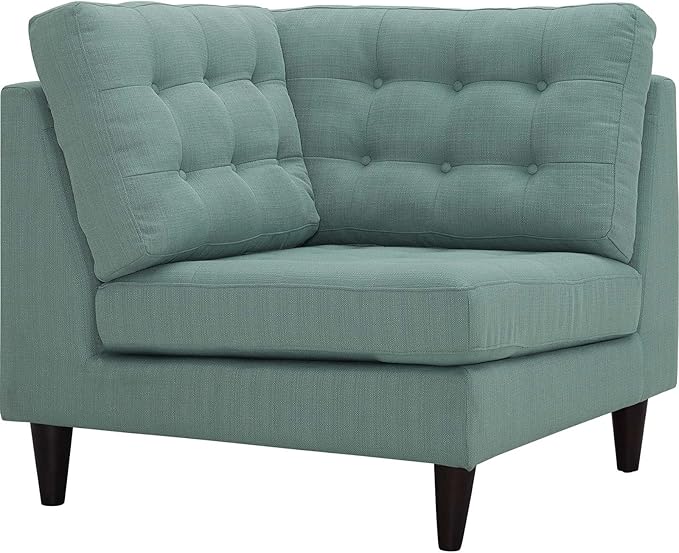 Modway Empress Mid-Century Modern Upholstered Fabric Corner Sofa In Laguna
