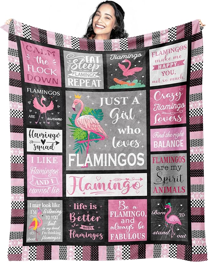 Flamingo Gifts Blanket 50"x40", Pink Flamingo Gifts for Women Girl Unique, Flamingos Decor, Christmas Birthday Gift Ideas for Flamingos Lovers