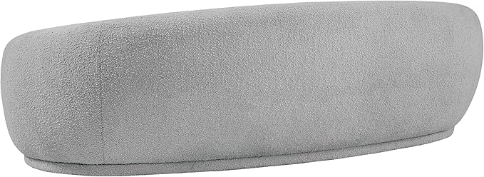 Meridian Furniture 693Grey-S Hyde Collection Modern | Contemporary Boucle Fabric Upholstered Sofa, Grey, 89.5" W x 38" D x 28" H