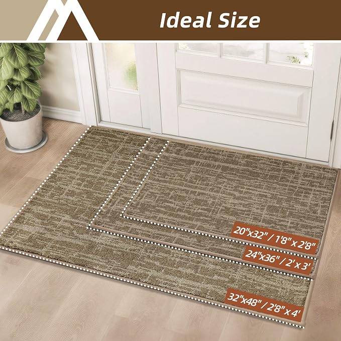 COSY HOMEER-Dirt-Trapper-Door-Mat 32"x48" Non-Slip Entryway Rugs Washable Welcome Mat Absorbent Entrance Mats Low Pile Dog Door Mats for Front Back Doomats and Wet Shoes,Taupe - Image 7