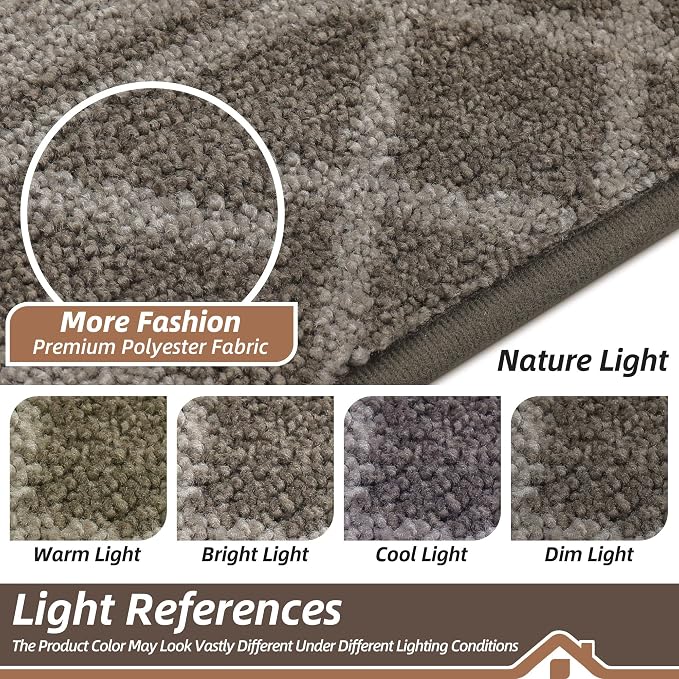 BEQHAUSE Door Mat Indoor Entrance Dirt Trapper Rugs for Entryway Non Slip Welcome Mat Absorbent Floor Mat Low Profile Washable Front Doormat for Dirty Paws, 20" x 32", Brown - Image 6