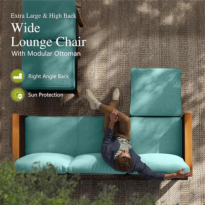 Sophia & William Patio Furniture Sets, 9 Piece Sectional Outdoor Rattan Wicker Sofa, All Weather Patio Conversation Set for Deck Backyard Lawn, Outdoor Couch, Blue