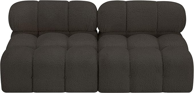 Meridian Furniture 611Brown-S68B Ames Collection Modern | Contemporary Modular Sofa with Rich Brown Boucle Fabric, Modular to Create Infinite Configurations, 68" W x 34" D x 28" H, Brown