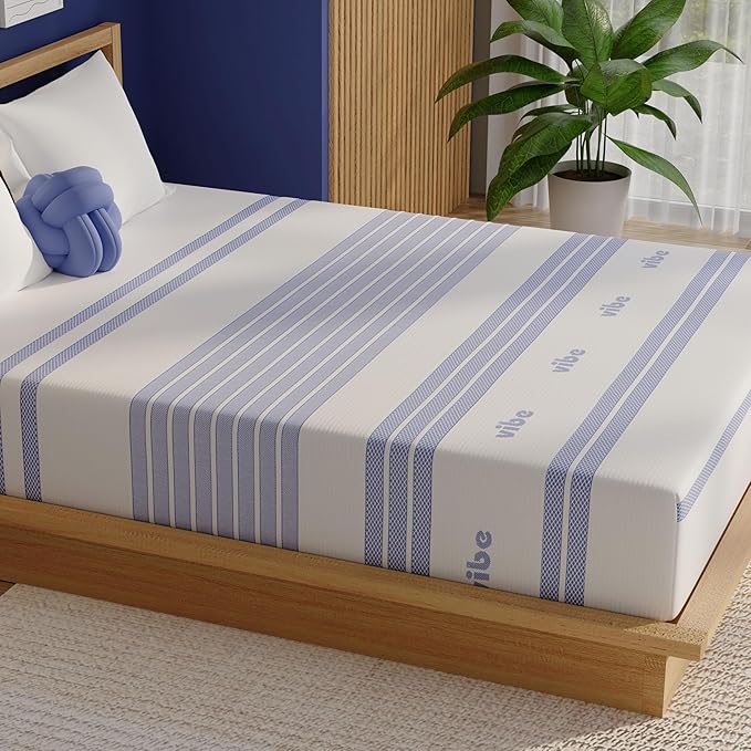 Vibe 12-Inch Gel Memory Foam Mattress - Cooling Gel - Pressure-Relieving Support - Medium-Firm Feel - CertiPUR-US Certified - Bed-in-a-Box - California King Size