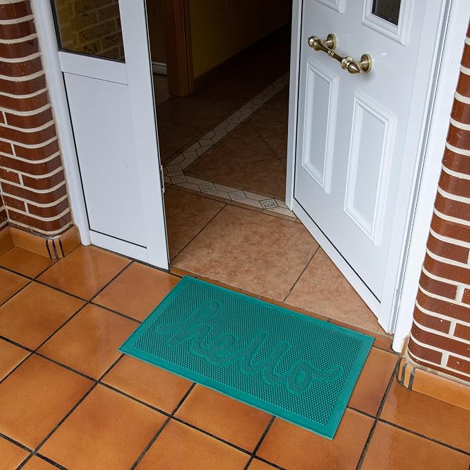 Fisura- Doormat Outdoor Entrance, Outdoor mats for Front Door, Welcome mat. Made of Coconut Fiber with Non-Slip PVC Base, Doormat Hand-Painted, 27,5 inch x 15,7 inch. (Hello, Green) - Image 5