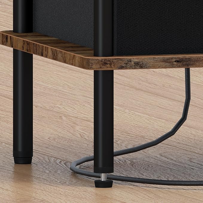 Small Side Table with Charging Station, End Table for Small Spaces, Slim Nightstand with Outlet,Sofa Beside Table, 3-Tier Storage Shelf,Living Room, Bed Room, Rustic Brown - Image 8