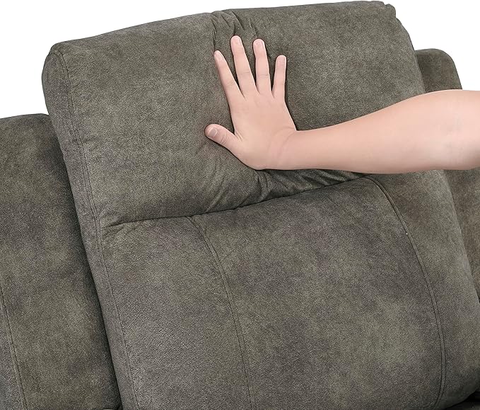 Lexicon Manual Recliner Chair, Textured Microfiber Reclining Sofa Chair, Home Theater Seating, Wall Hugger, Track Arms, Manual Recliner for Living Room/Office/Apartment, Easy Assembly, Brown