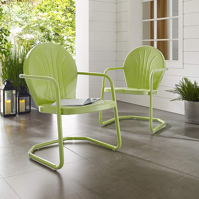 Crosley Furniture Griffith Outdoor Chair, Retro Metal Patio Chairs for Dining, Porch, Deck, Balcony, Key Lime - Image 18