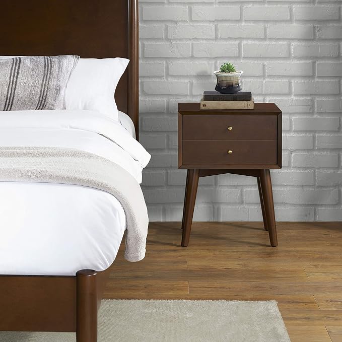 Crosley Furniture Landon Nightstand Side Table with Drawer, Mahogany - Image 2