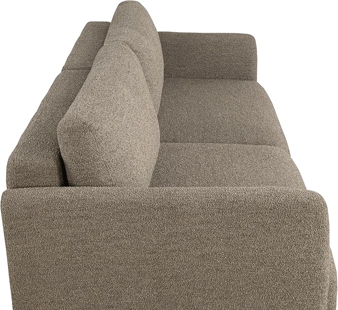 Serta Vail 86" Convertible Sleeper Sofa, Queen Size, Wall-Hugging Dreamglide Mechanism, Dreamcoil Comfort, Boucle Fabric, Brown