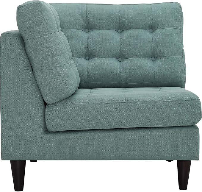 Modway Empress Mid-Century Modern Upholstered Fabric Corner Sofa In Laguna