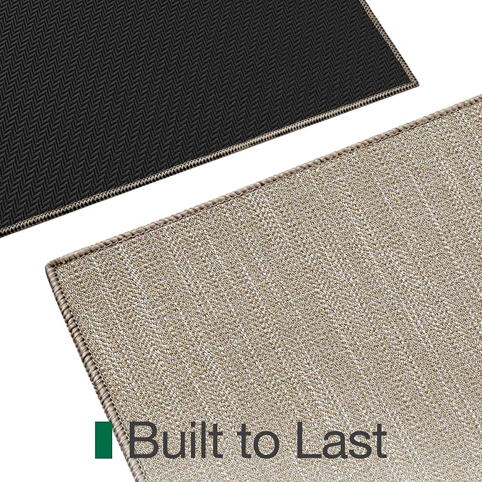LUMI Ultra Thin Indoor Door Mat 36x56, Low Profile Entrance Mat, Non Slip Rubber Backing Dirt Trapper Doormat for Front Entryway, Khaki - Image 7