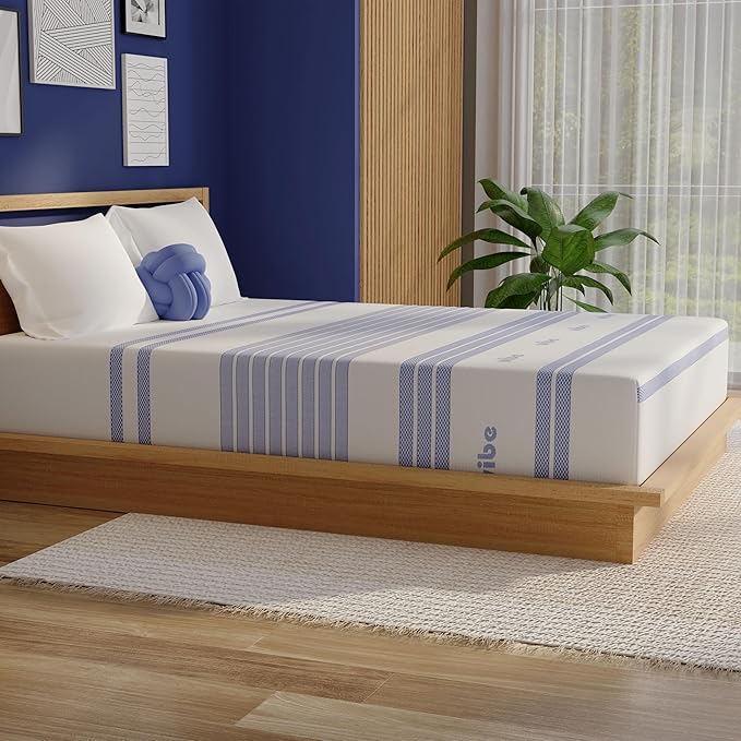 Vibe 12-Inch Gel Memory Foam Mattress - Cooling Gel - Pressure-Relieving Support - Medium-Firm Feel - CertiPUR-US Certified - Bed-in-a-Box - California King Size