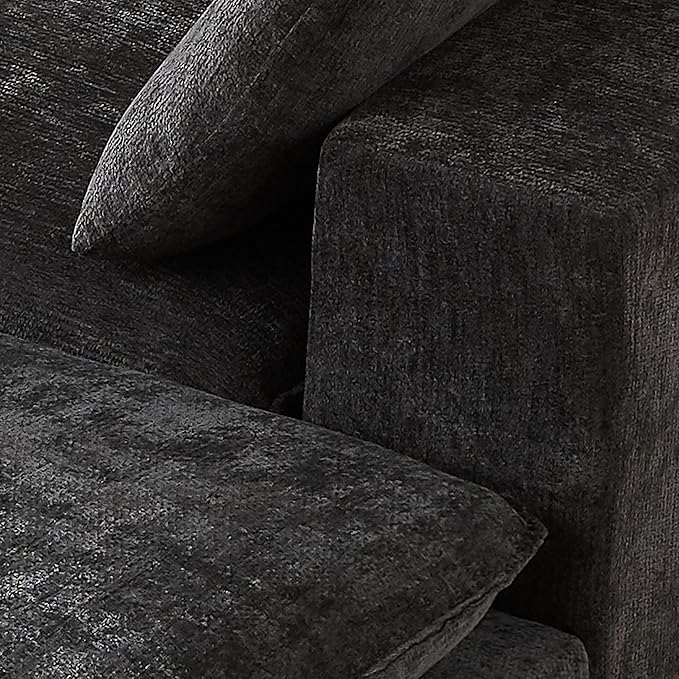 Cloud Modular Sectional Couches Boneless Sofa for Living Room, 138" Oversized U Shaped Corner Couch with Movable Ottomans, Memory Foam Compressed 6 Seater Sofa for Living Room | Plush, Wider Armrest, Free Combination
