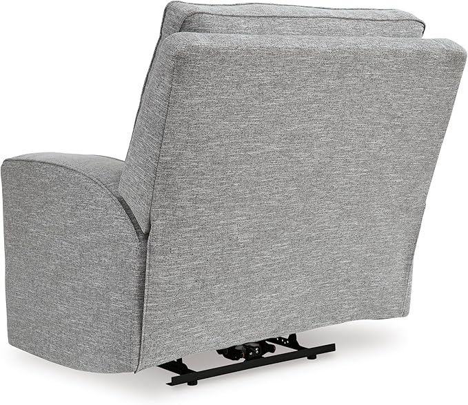 Signature Design by Ashley Biscoe Contemporary Power Recliner with Adjustable Headrest, USB Charging, Cleanable Performance Fabric, 21" Seat Height, Gray