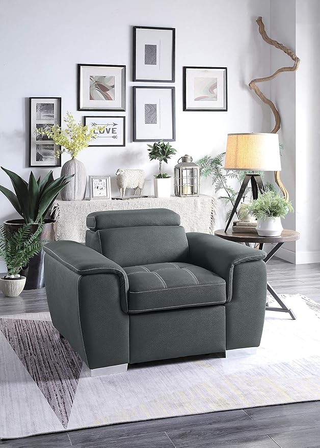 Homelegance Ferriday 45" Convertible Lounger Chair Gray