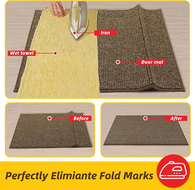 JSEI Dirt Trapper Door Mat 24"x36" Non-Slip Washable Entrance Mat, Dog Doormats, Absorbent & Fade-Resistant Floor Mats, Low Profile Welcome Mats for Entryway, Front Door, and Inside Entrance, Brwon - Image 2