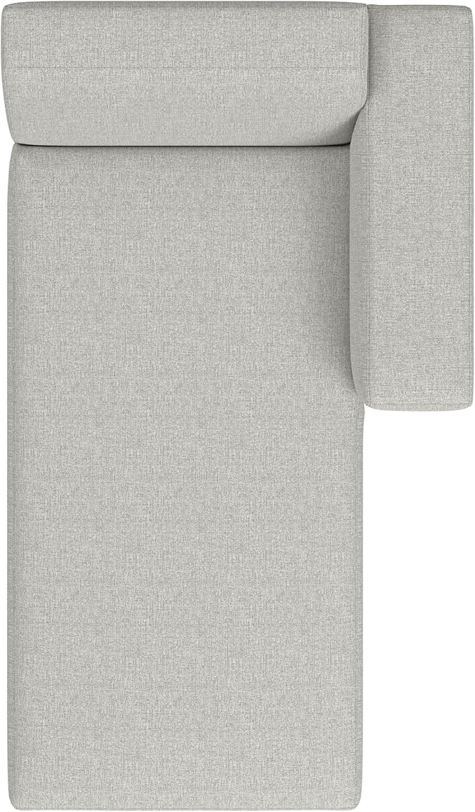 SIMPLIHOME Rex Right Chaise Sofa Module in 100% Recycled Polyester Tightly Woven Performance Fabric, Pale Grey, 44-inches W x 69.5-inches D, Handcrafted Modern-Style Right-Arm Chaise Lounge Chair