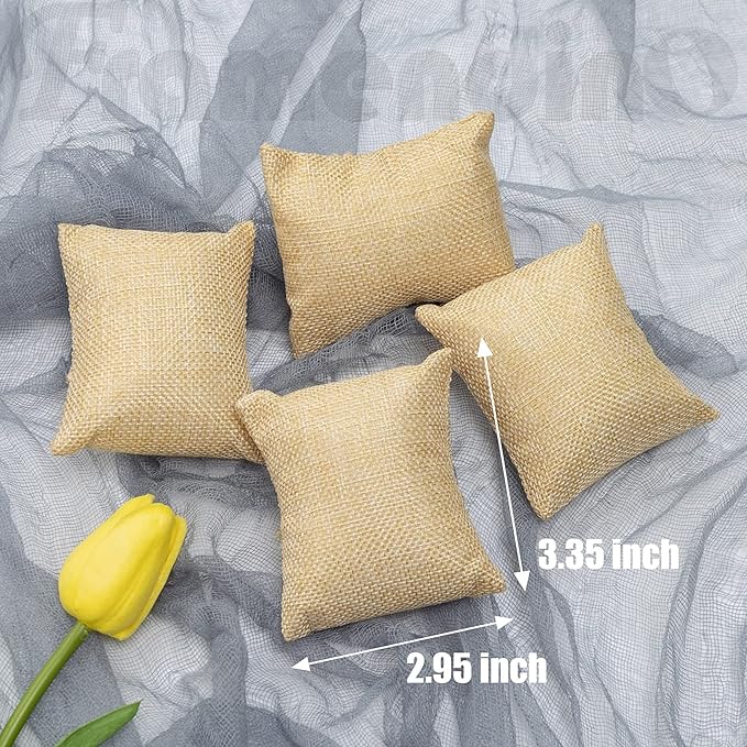 Framendino, 12 Pack Linen Bracelet Watch Pillow Jewelry Pillows Small Bangle Cushions for Displays Show